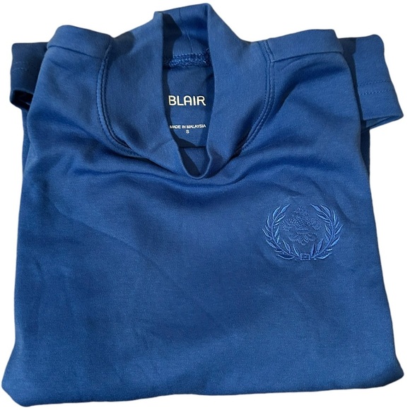 Blair Women’s Dark Blue Mock Neck Turtleneck Short Sleeve Shirt Size Small - Picture 1 of 3